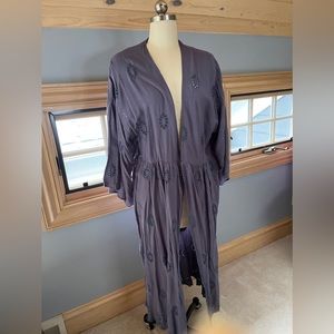 Time and True Eyelet Kimono Duster